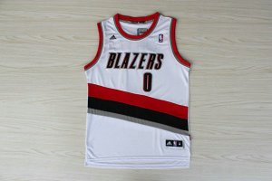 Maillot De Basket Portland Trail Blazers Damian Lillard 0 Tissus Sportif Fans Edition Blanc